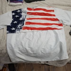 NWOT MAGELLAN Outdoors Fishing Button Up with American Flag Graphic